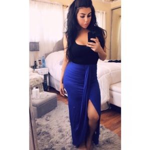 Blue Drape maxi skirt S/M/L